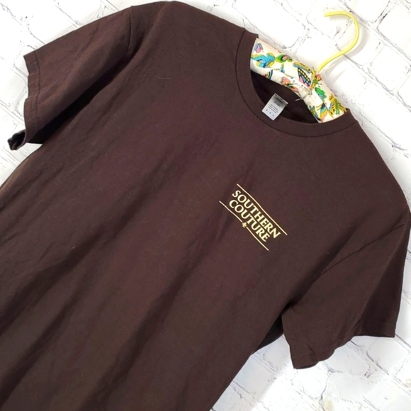 Southern Couture Labrador Retreiver Doodle Dog Fall Pumpkin Print Brown Tee Sz M - Picture 9 of 13